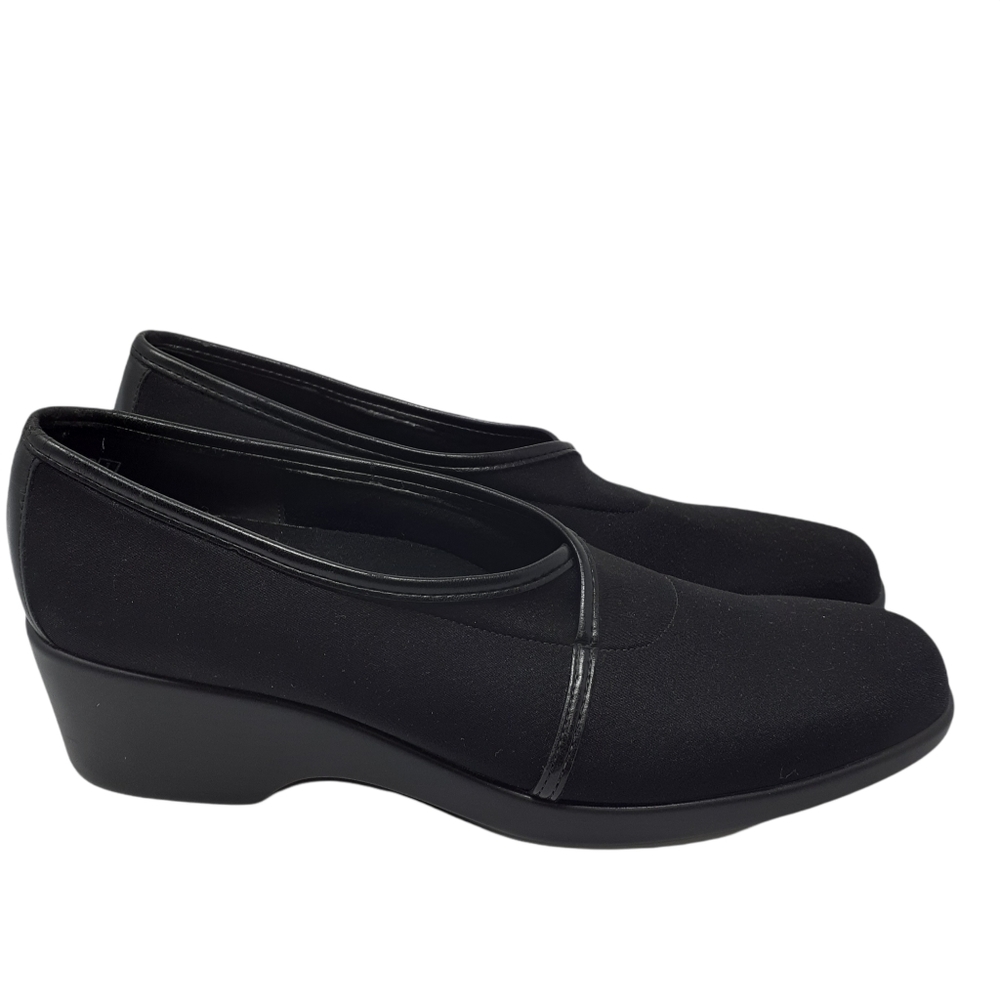 Munro Breeze Slip-On Comfort Wedge Shoe Women's 7 1/2 SS M 379897 Black